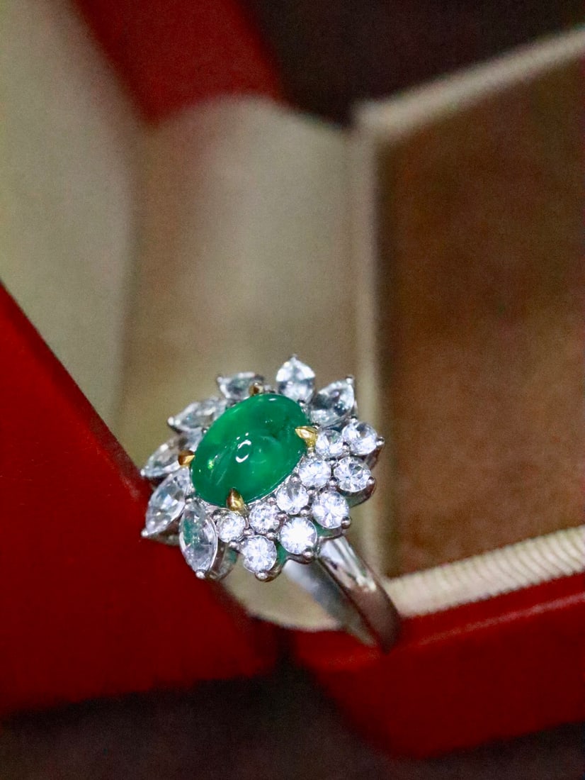 18K gold emerald ring - 2