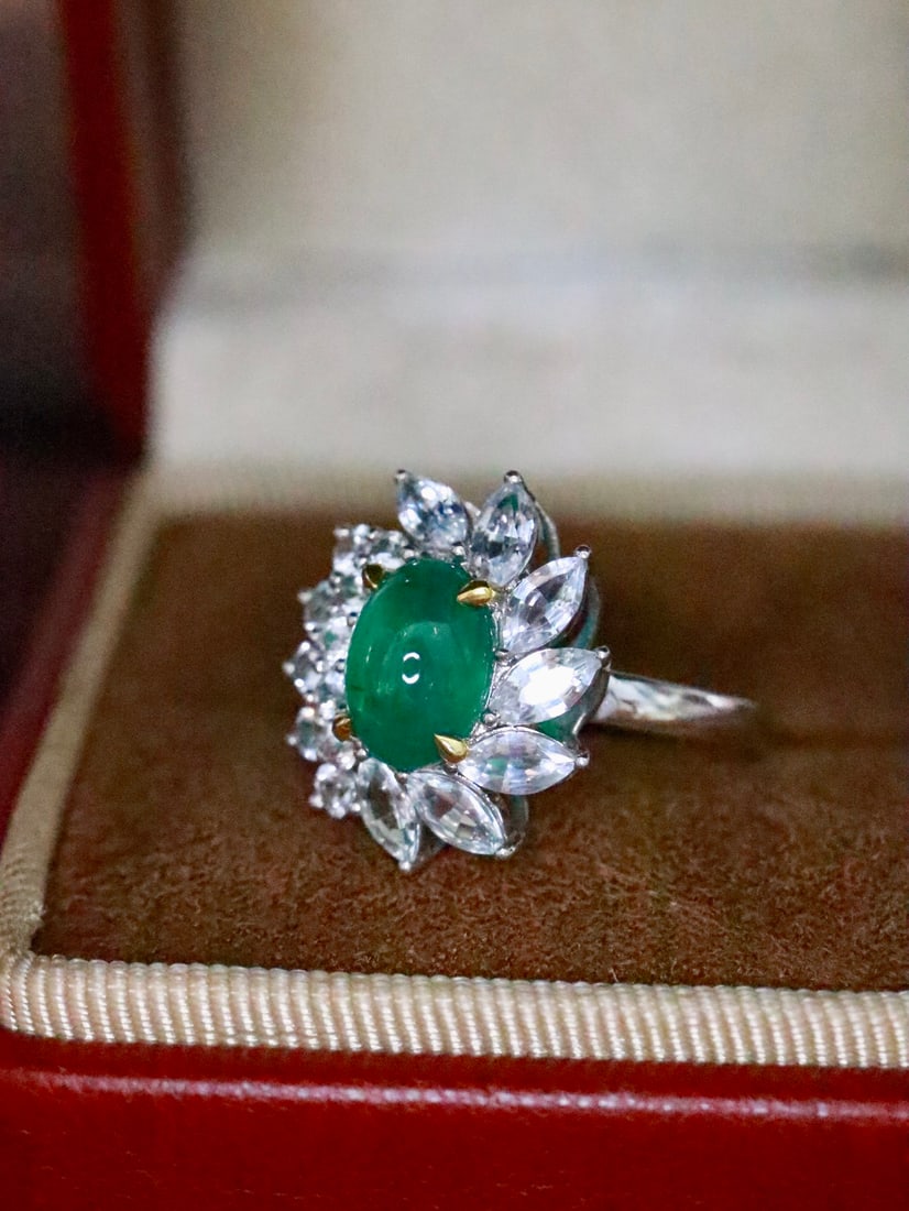 18K gold emerald ring - 3
