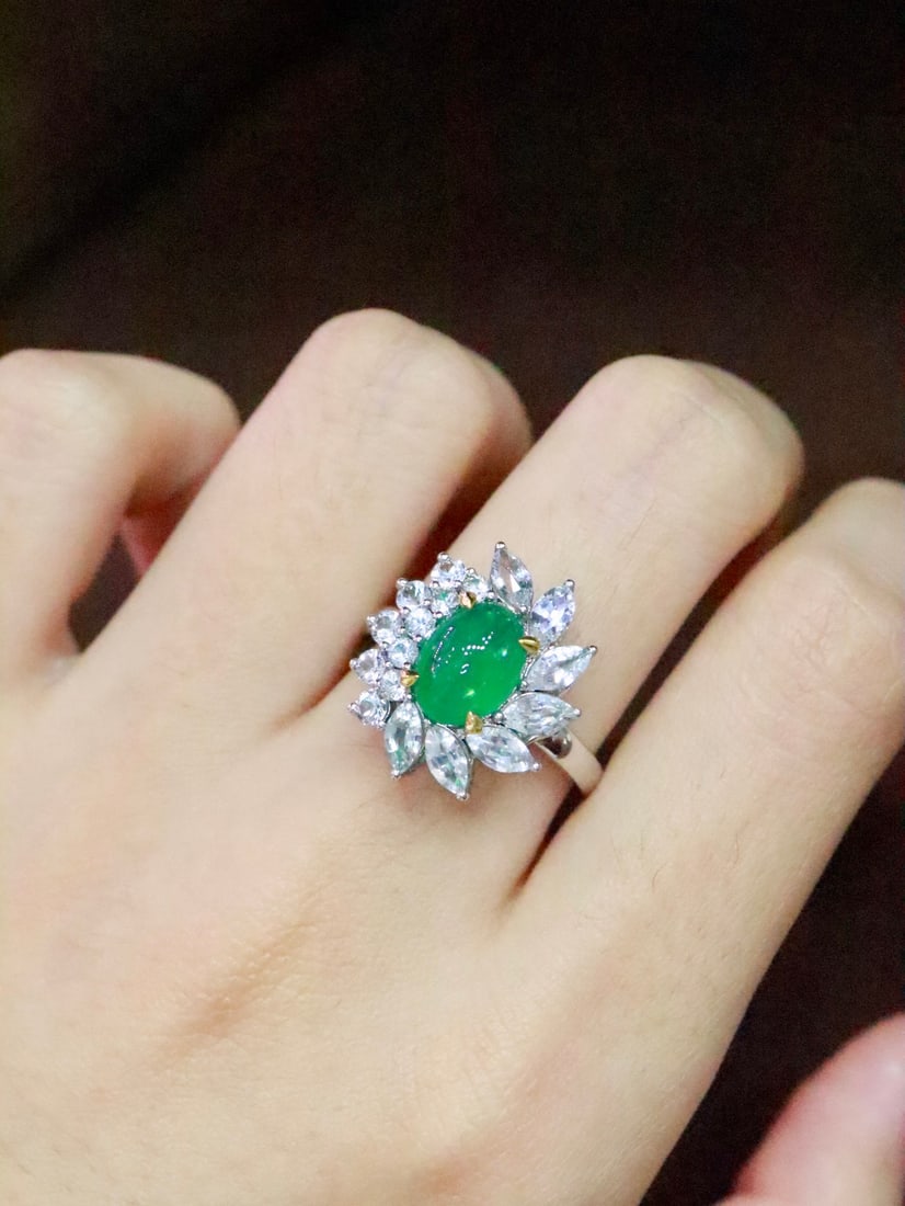 18K gold emerald ring - 6