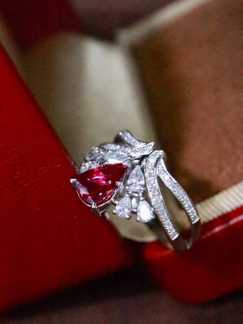 PT950 unburned ruby ring - 3