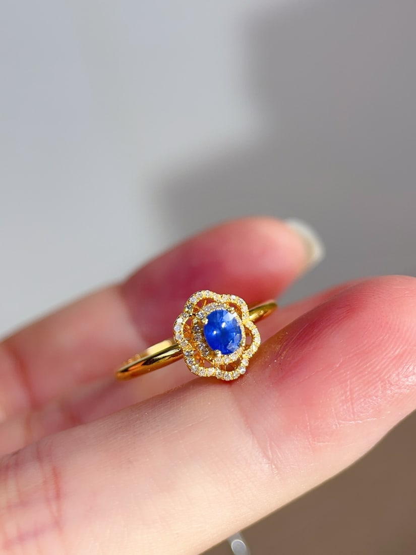 18K gold sapphire ring - 2