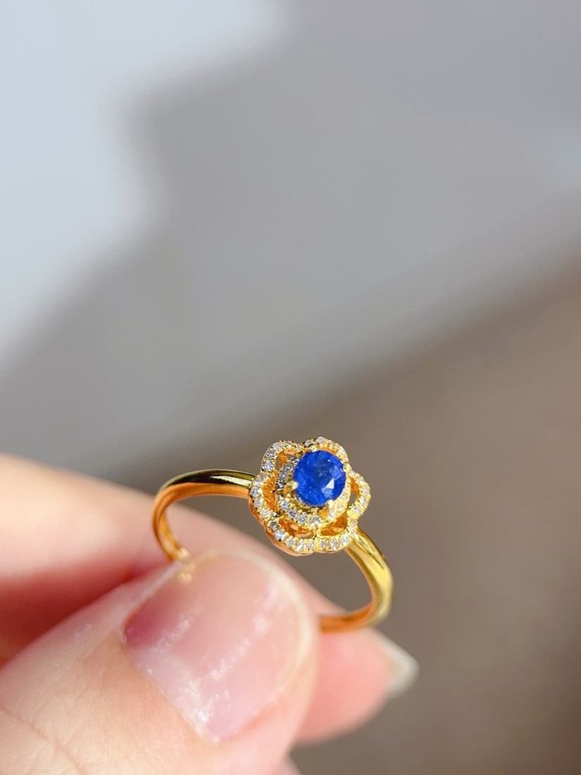 18K gold sapphire ring - 3