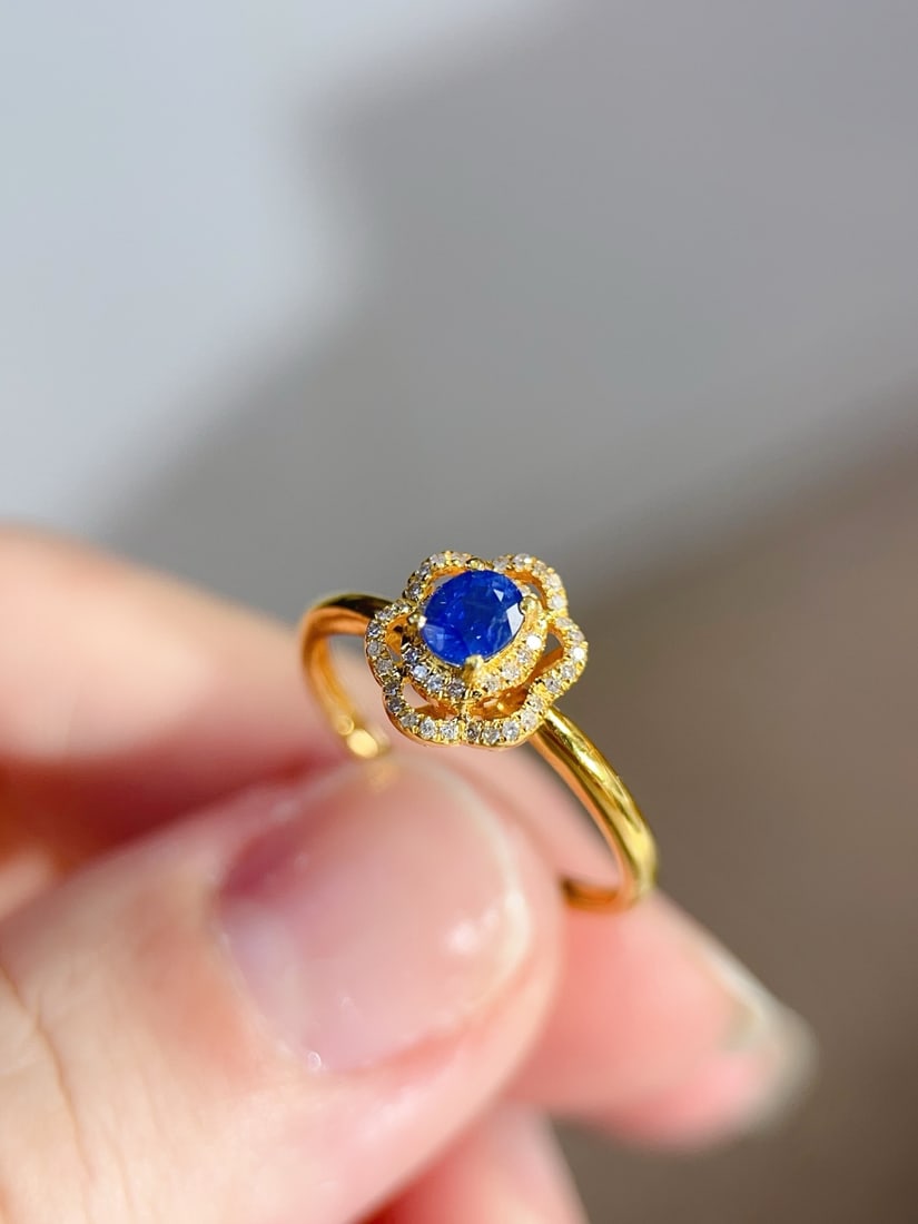 18K gold sapphire ring - 4