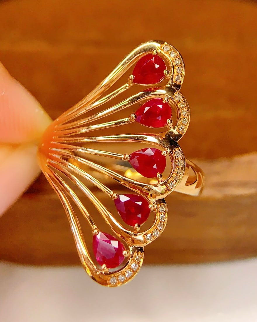 18K gold ruby ring - 2