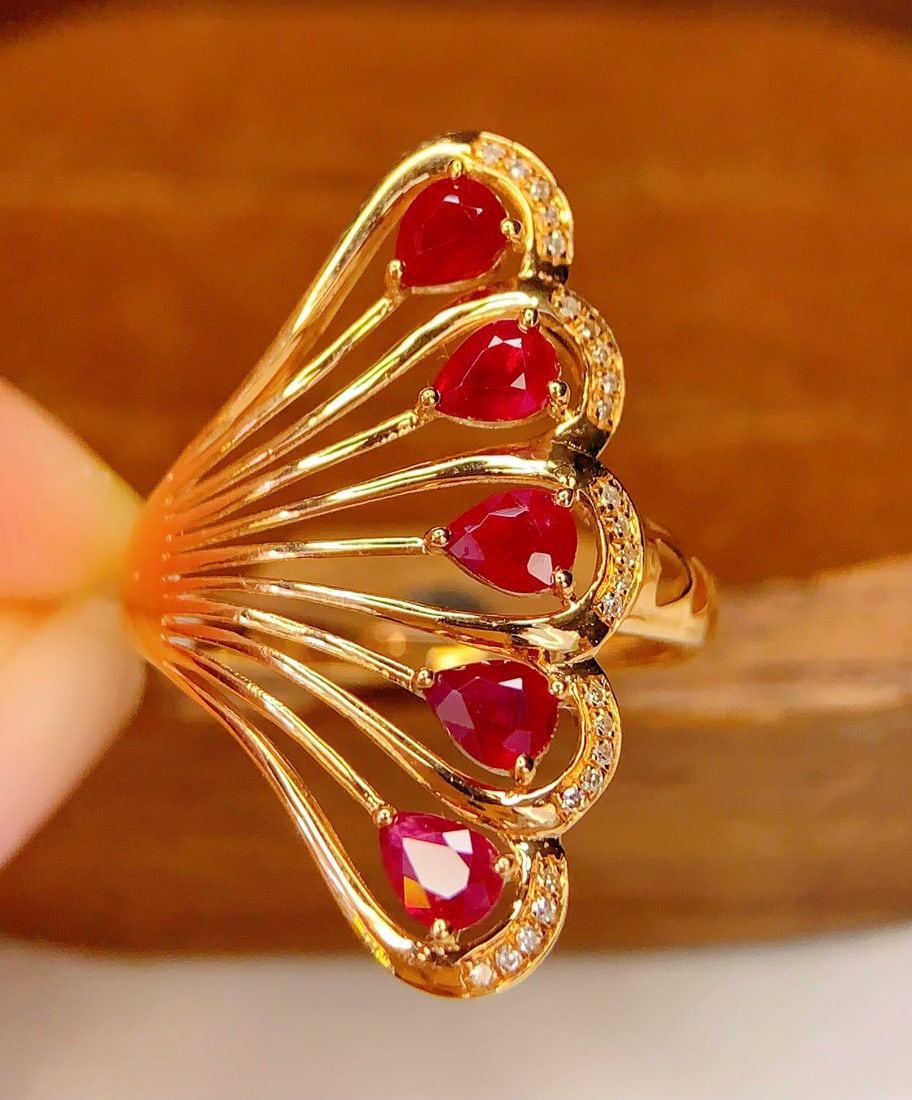 18K gold ruby ring - 3