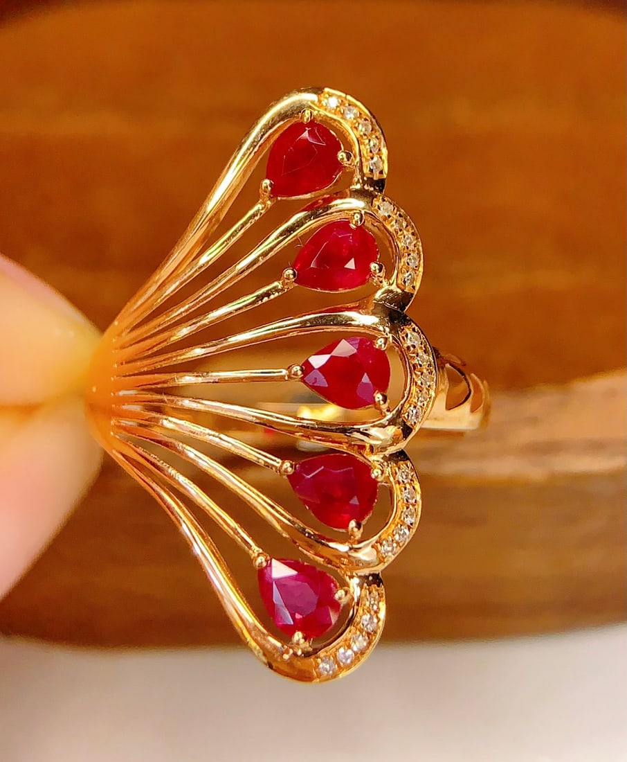 18K gold ruby ring - 4