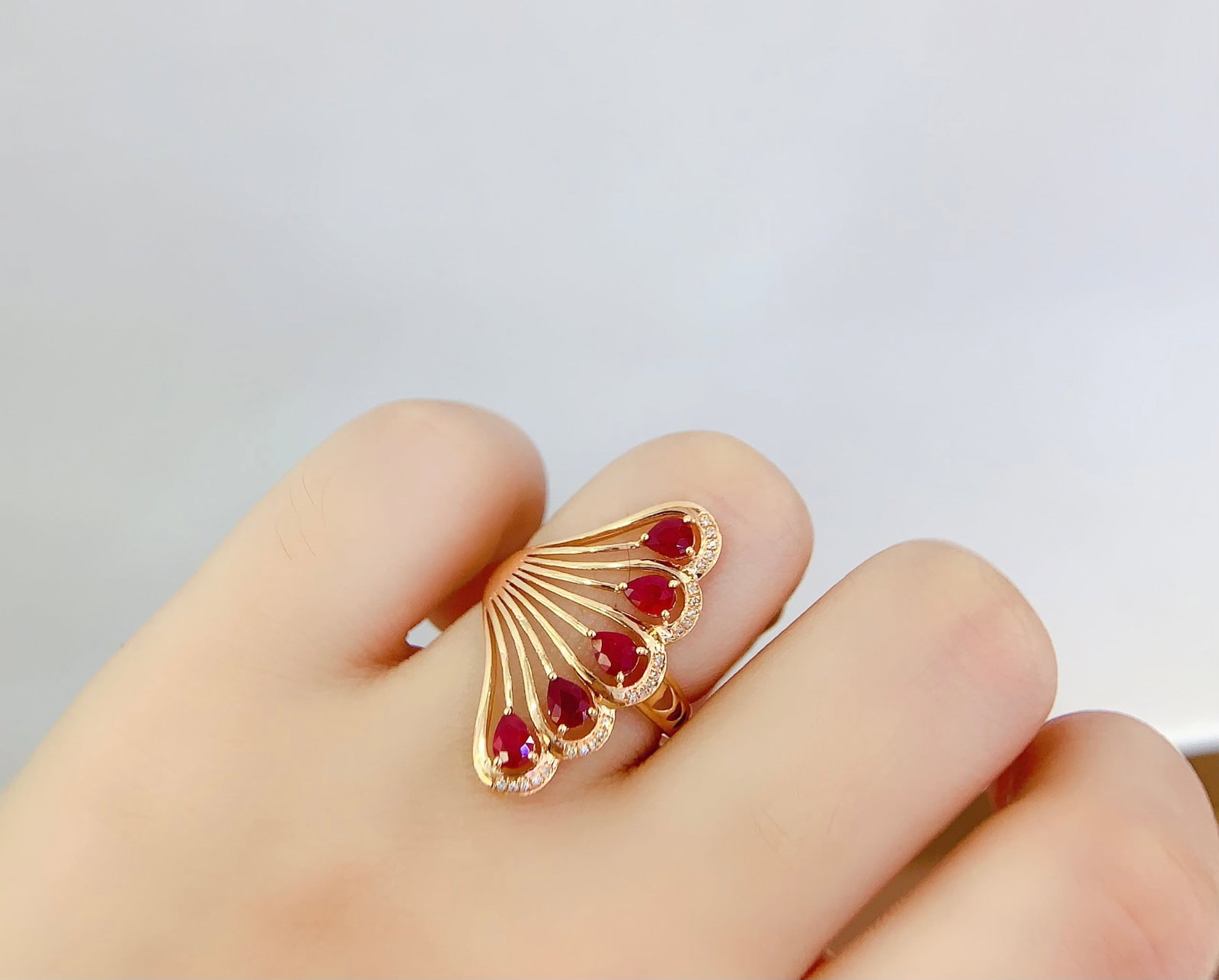 18K gold ruby ring - 6