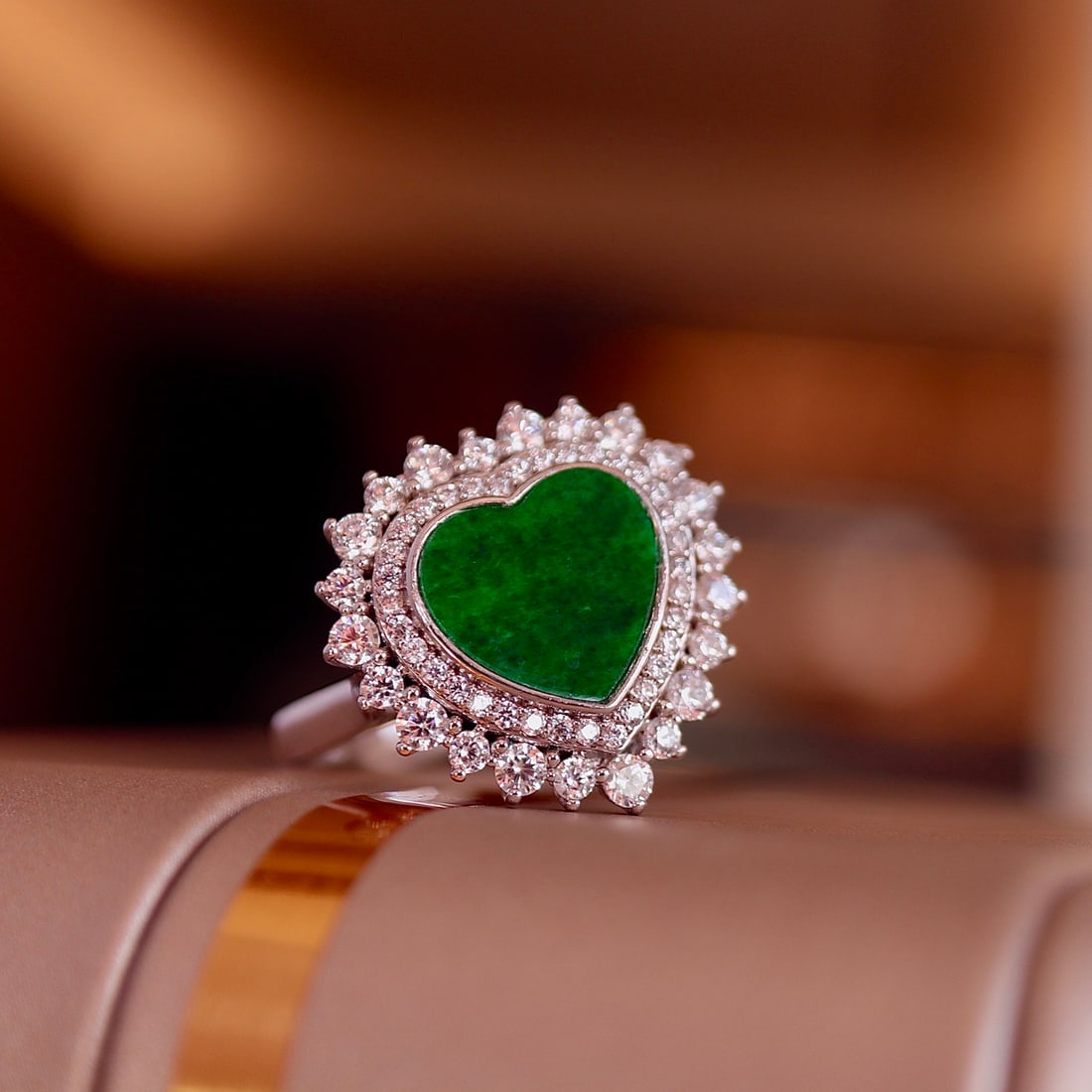 Sterling silver jade ring - 2