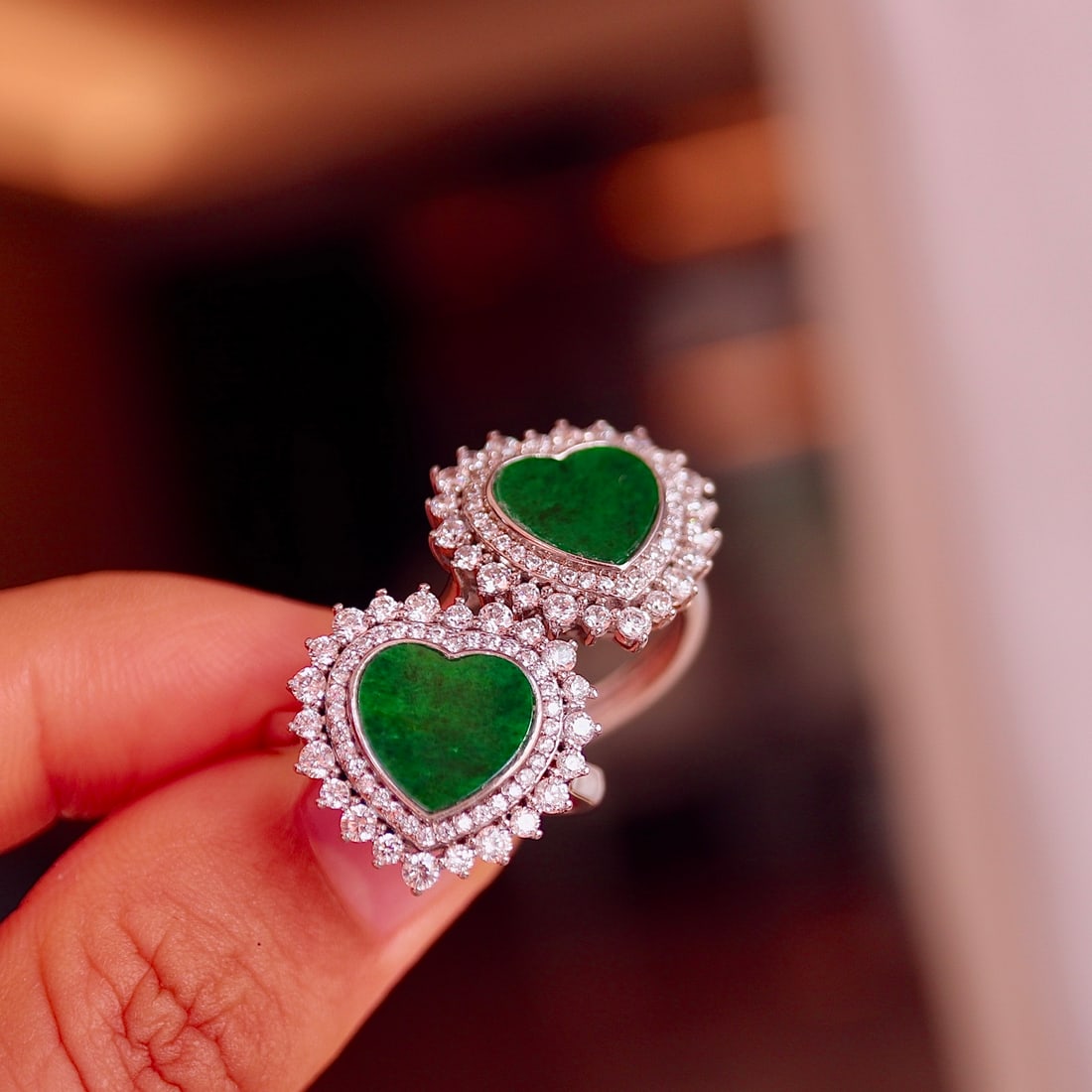 Sterling silver jade ring - 3