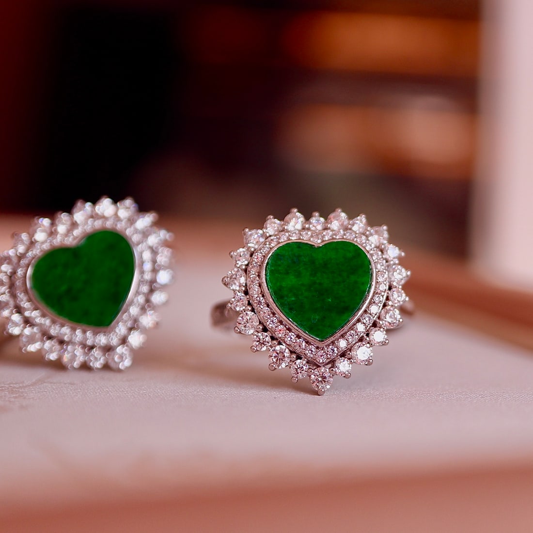 Sterling silver jade ring - 6