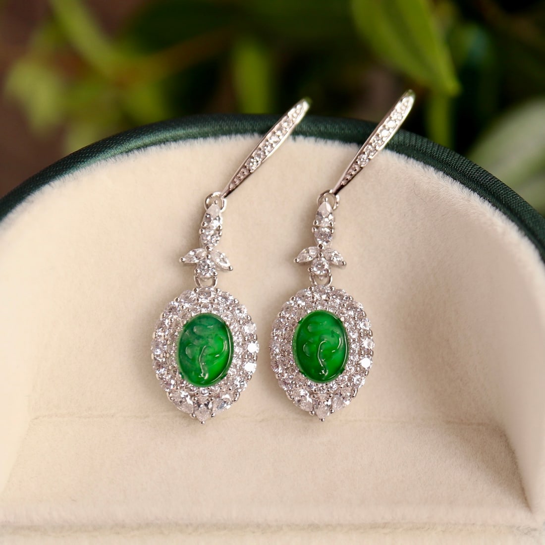 Silver jade earrings - 3