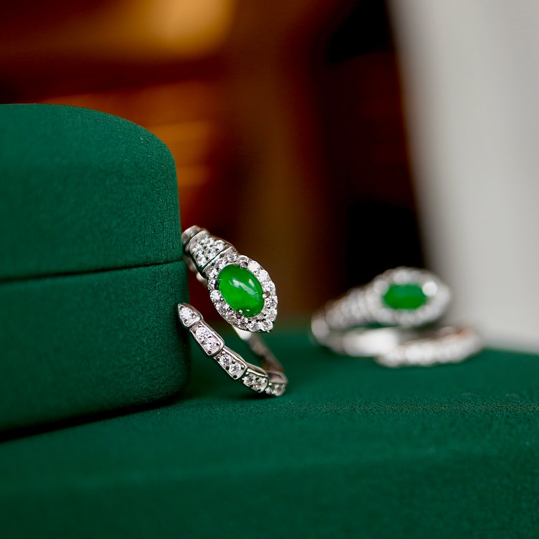 Sterling silver jade ring - 3