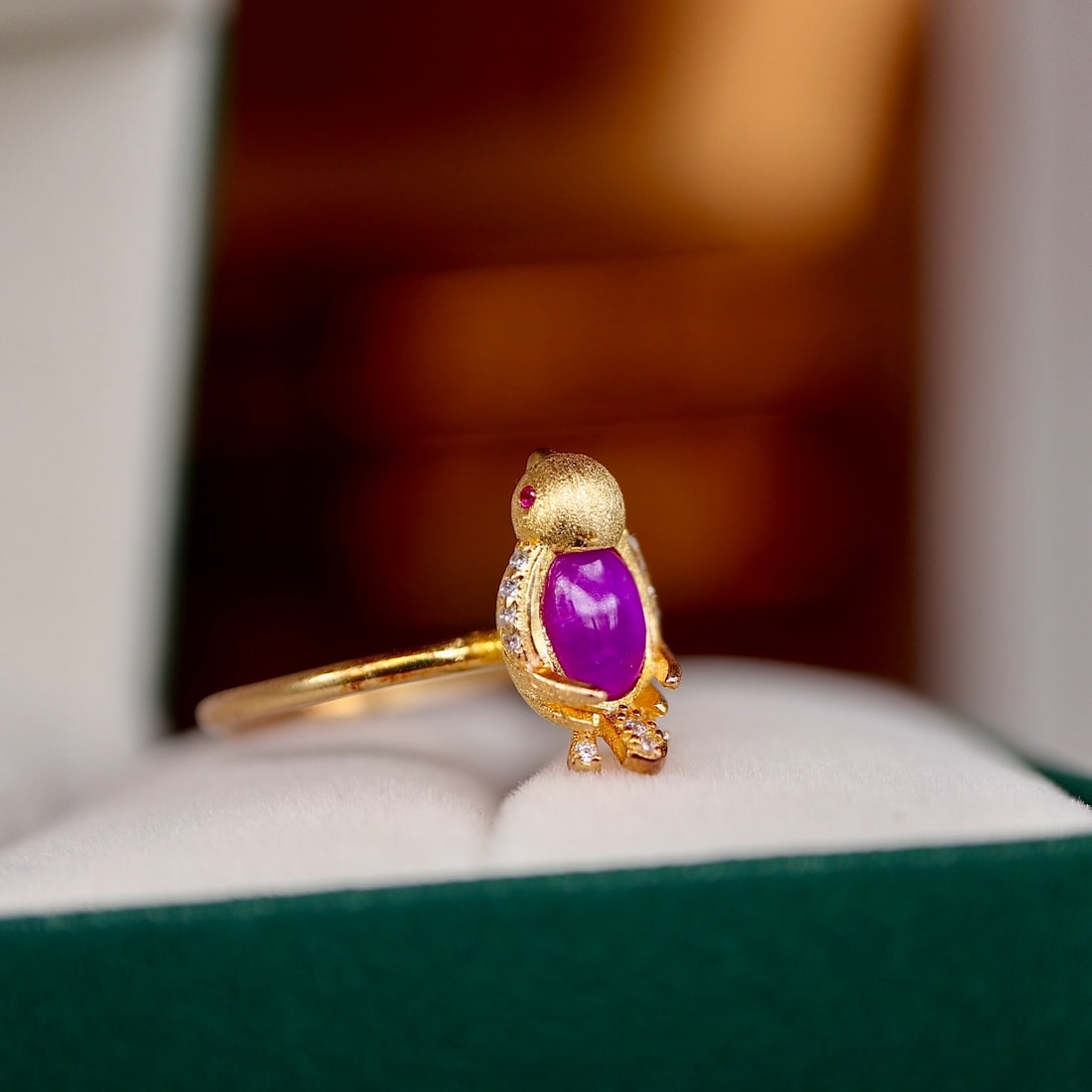 Sterling Silver Sugilite Bird Ring - 2