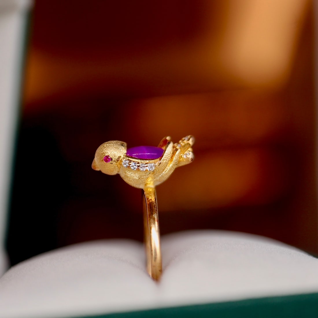 Sterling Silver Sugilite Bird Ring - 3