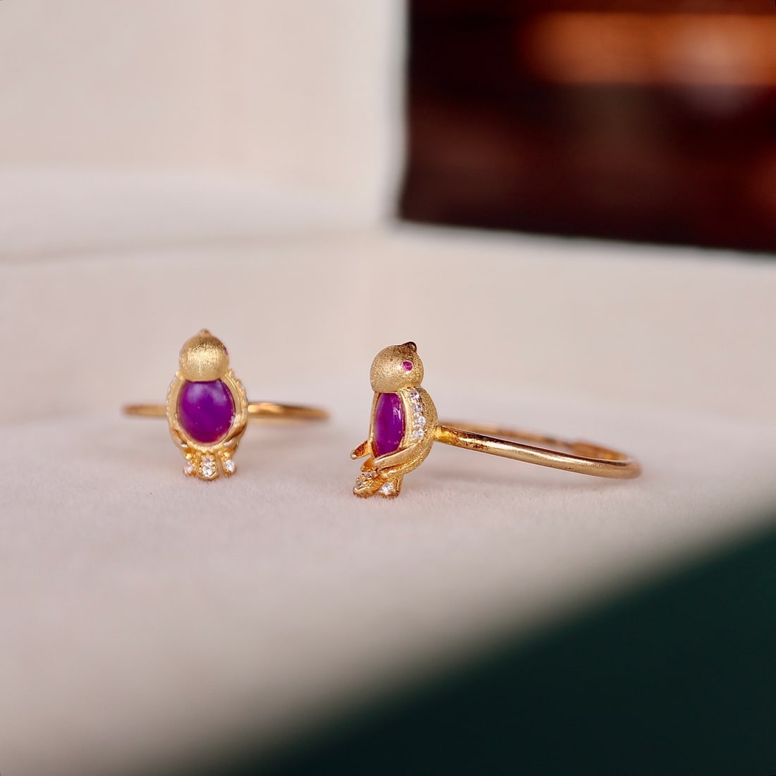 Sterling Silver Sugilite Bird Ring - 4