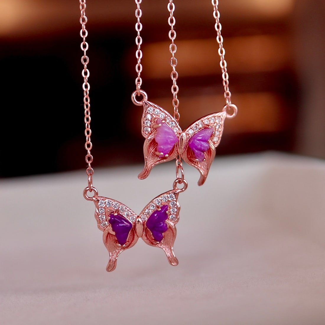 S925 Sterling Silver Natural Sugilite Necklace - 2