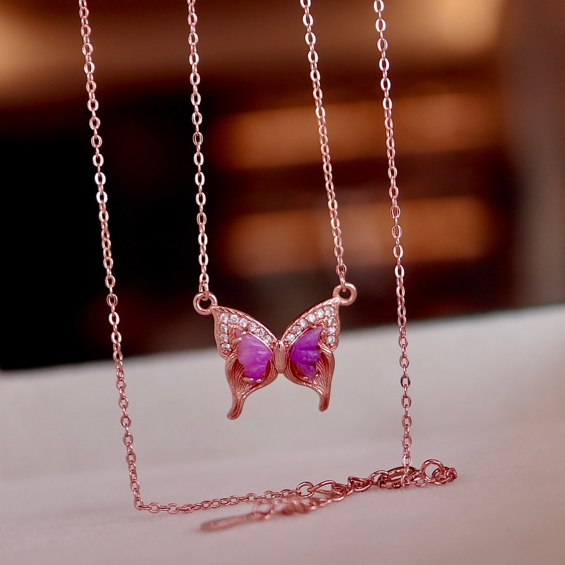 S925 Sterling Silver Natural Sugilite Necklace - 5