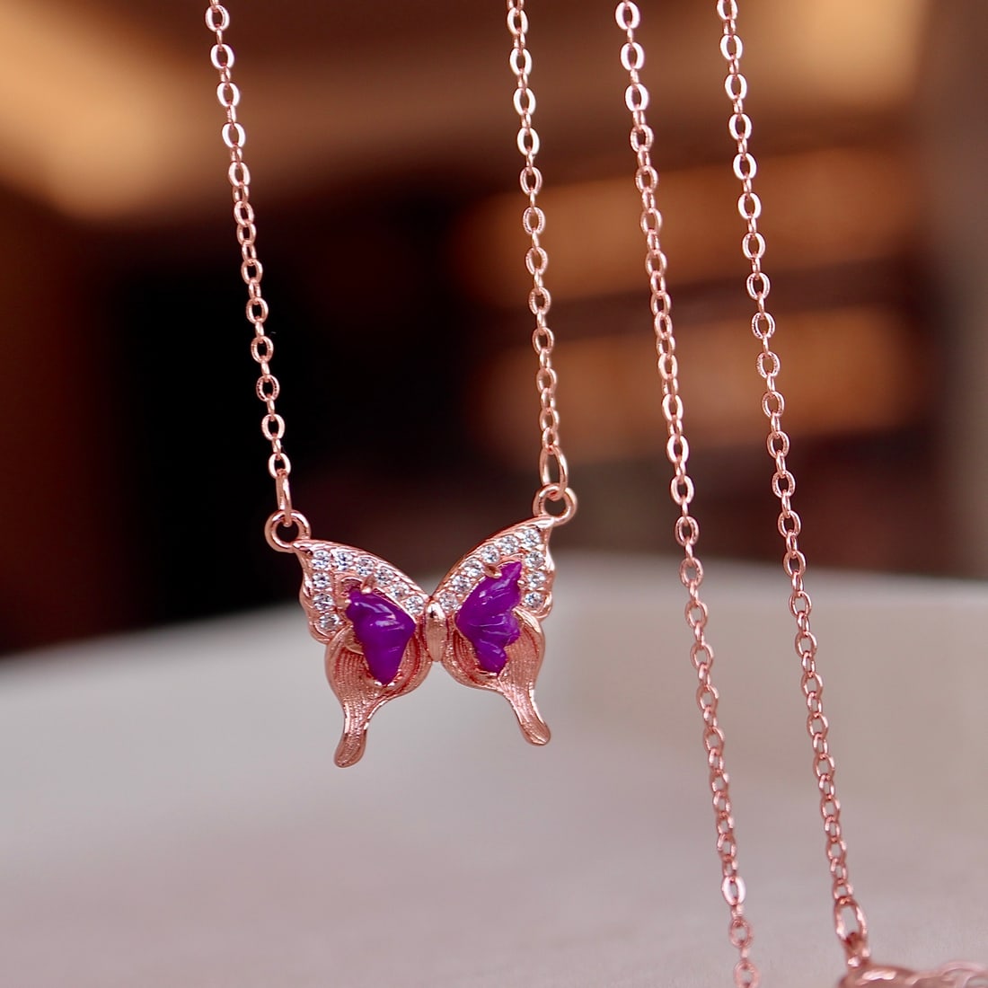 S925 Sterling Silver Natural Sugilite Necklace - 6