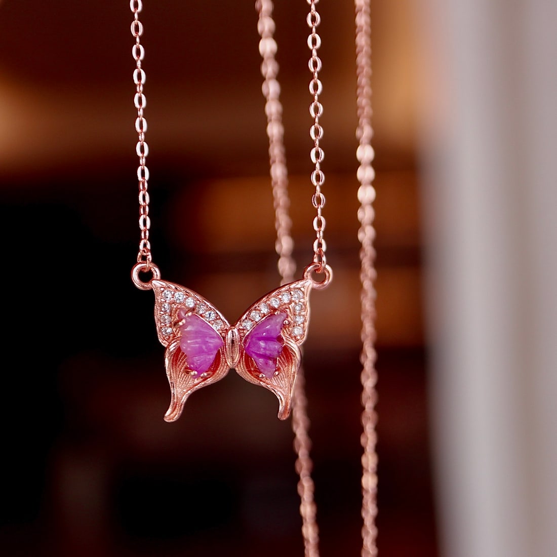 S925 Sterling Silver Natural Sugilite Necklace - 8