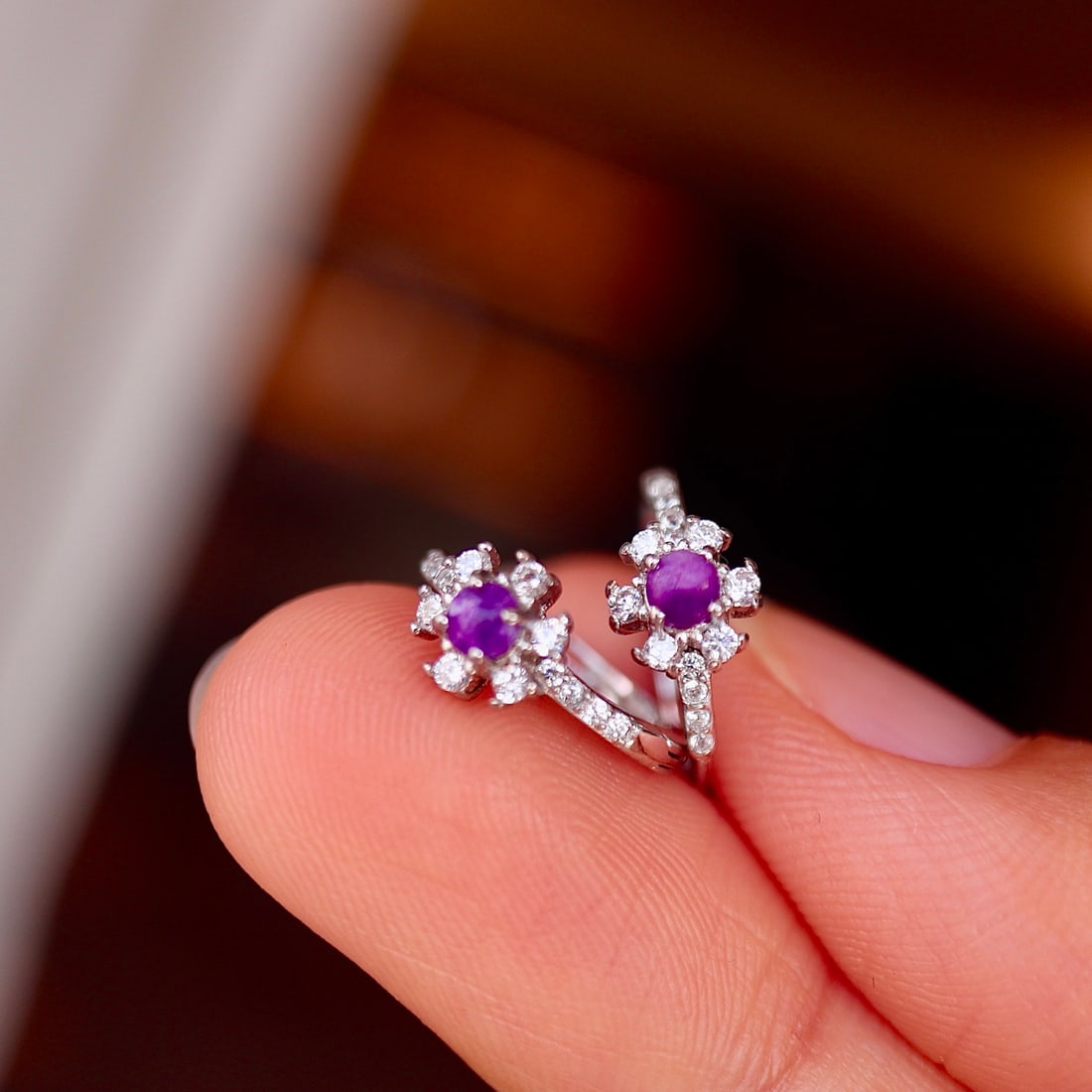 Sterling Silver Sugilite Earrings - 6