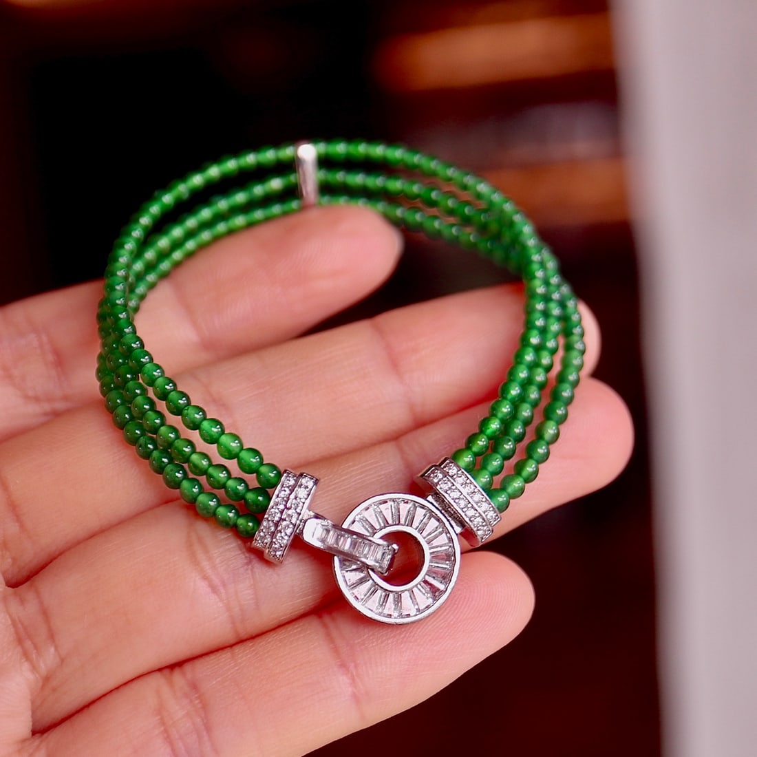 Jade millet bead bracelet - 7