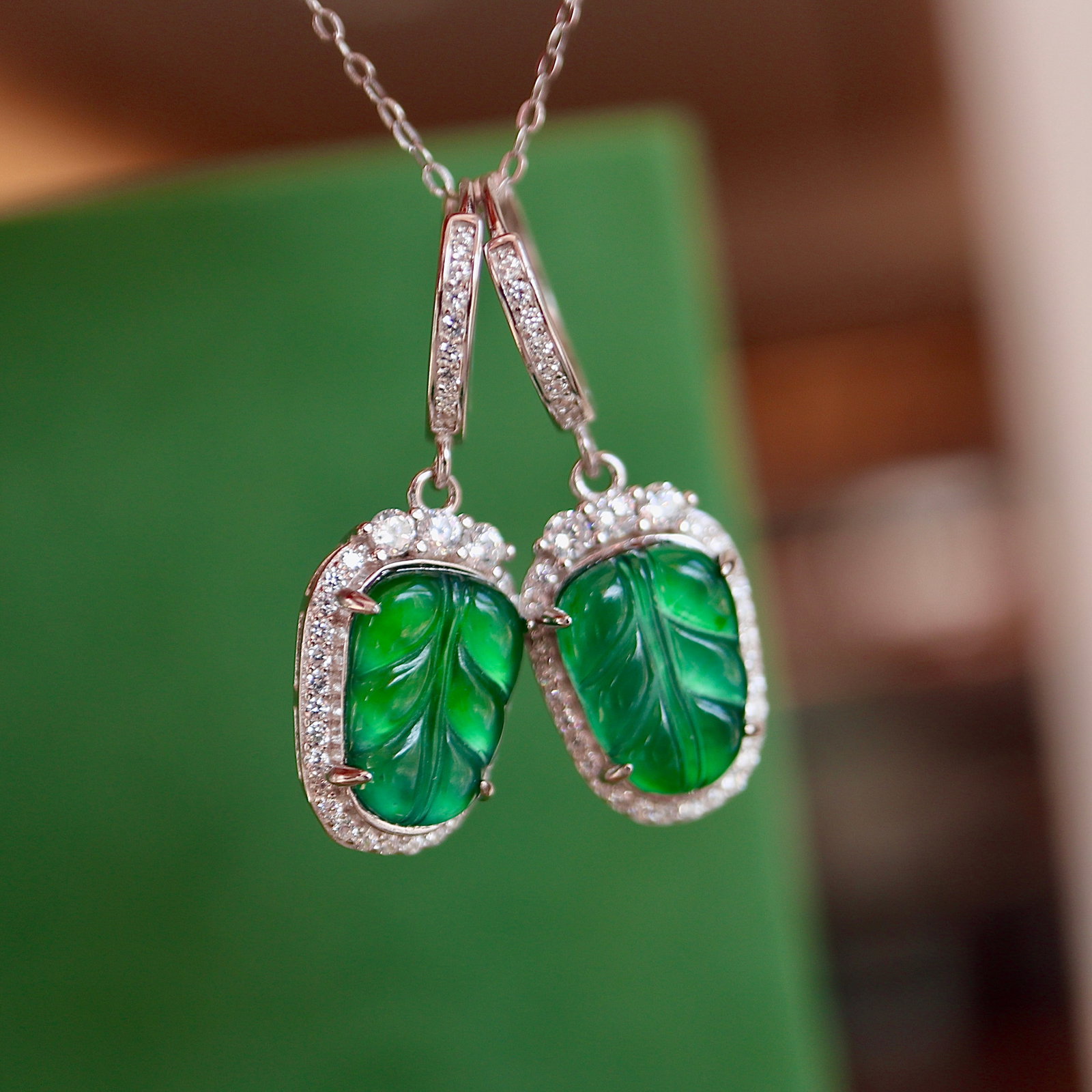 Jade Leaf Earrings - 3