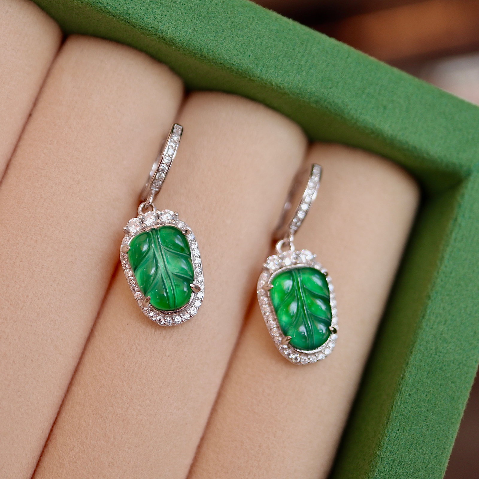 Jade Leaf Earrings - 5