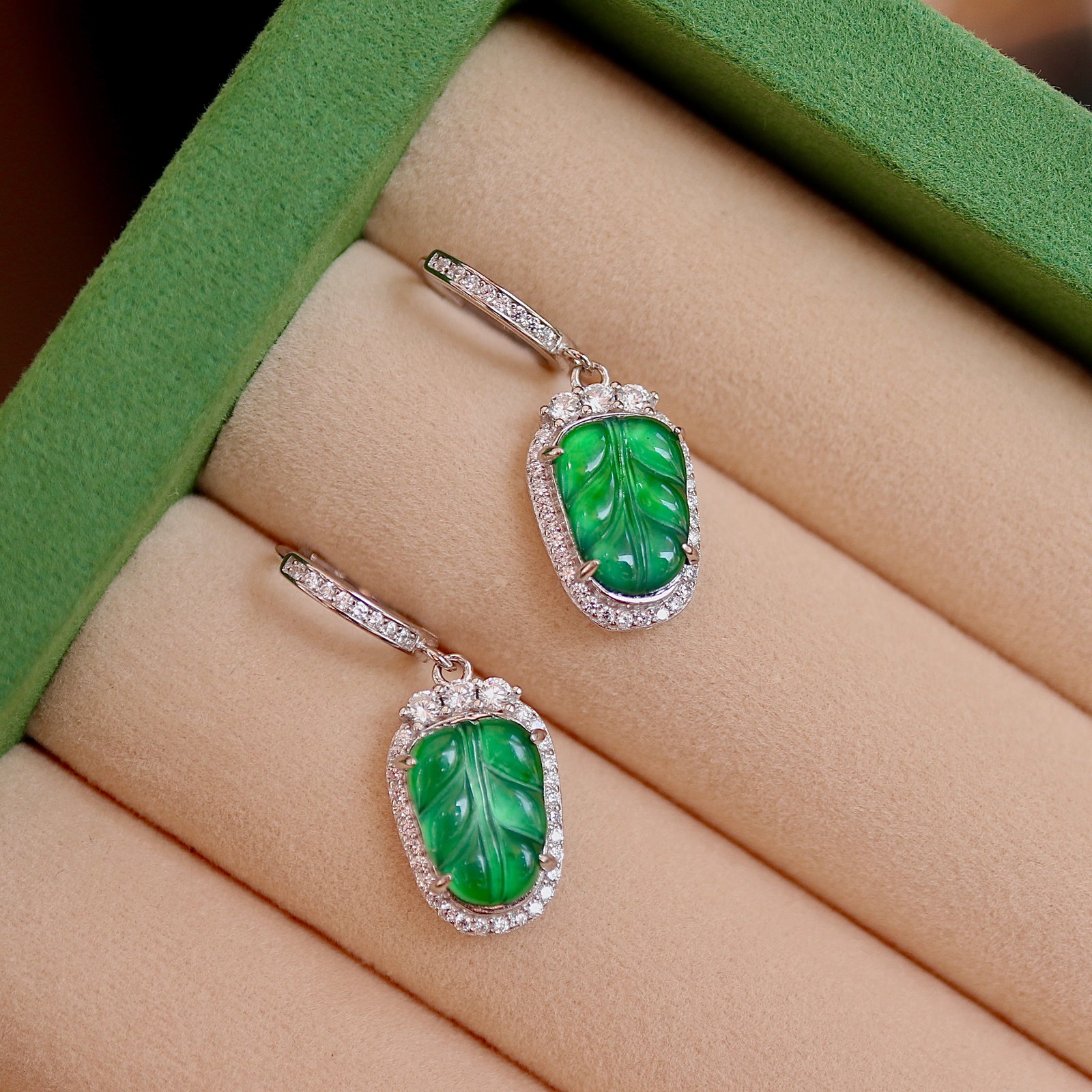 Jade Leaf Earrings - 6