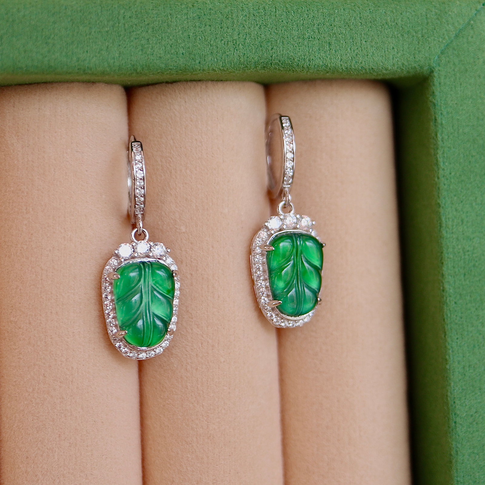 Jade Leaf Earrings - 7