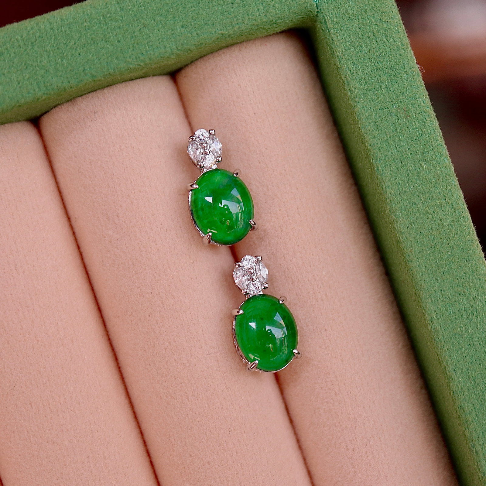 Natural Jade Earrings - 3