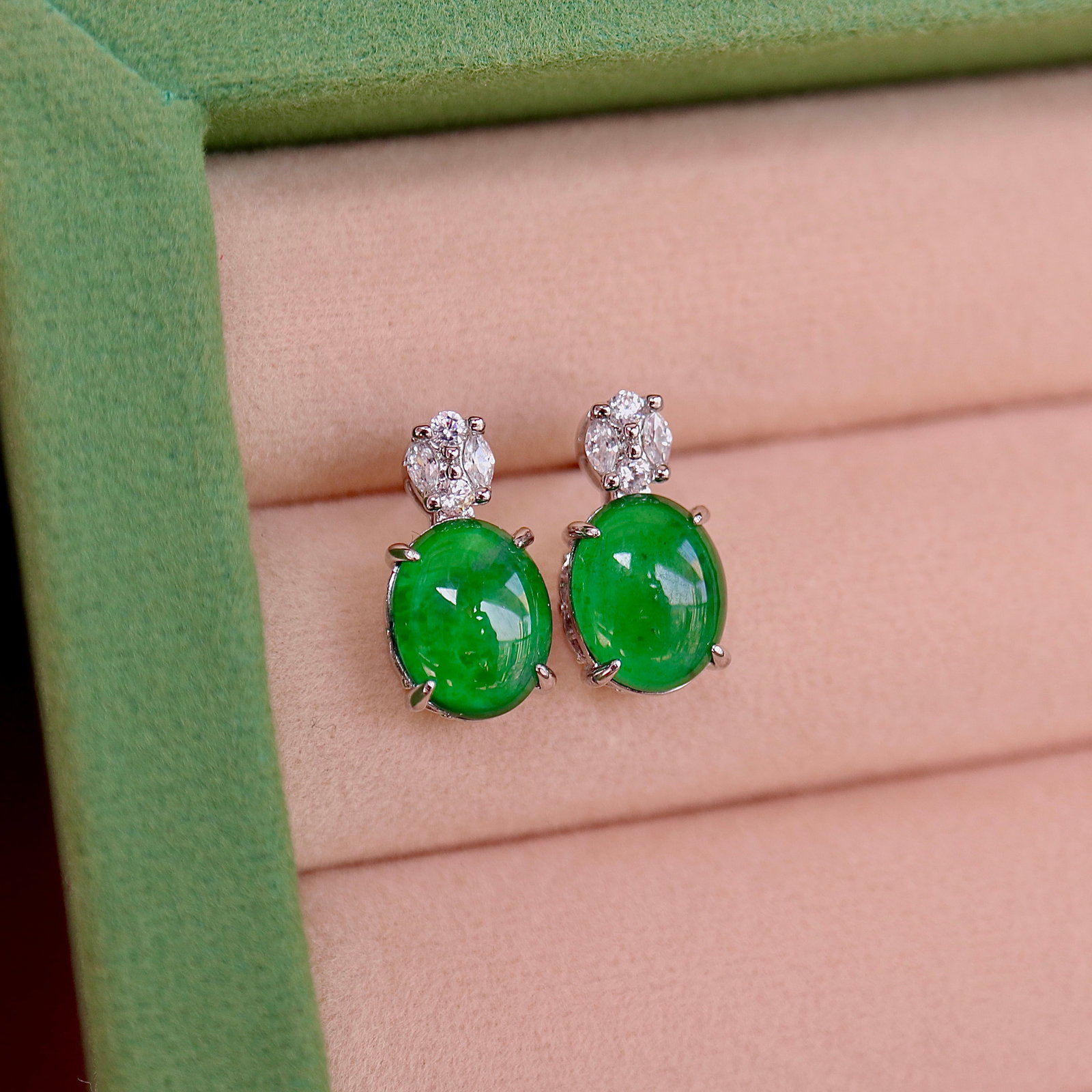 Natural Jade Earrings - 4