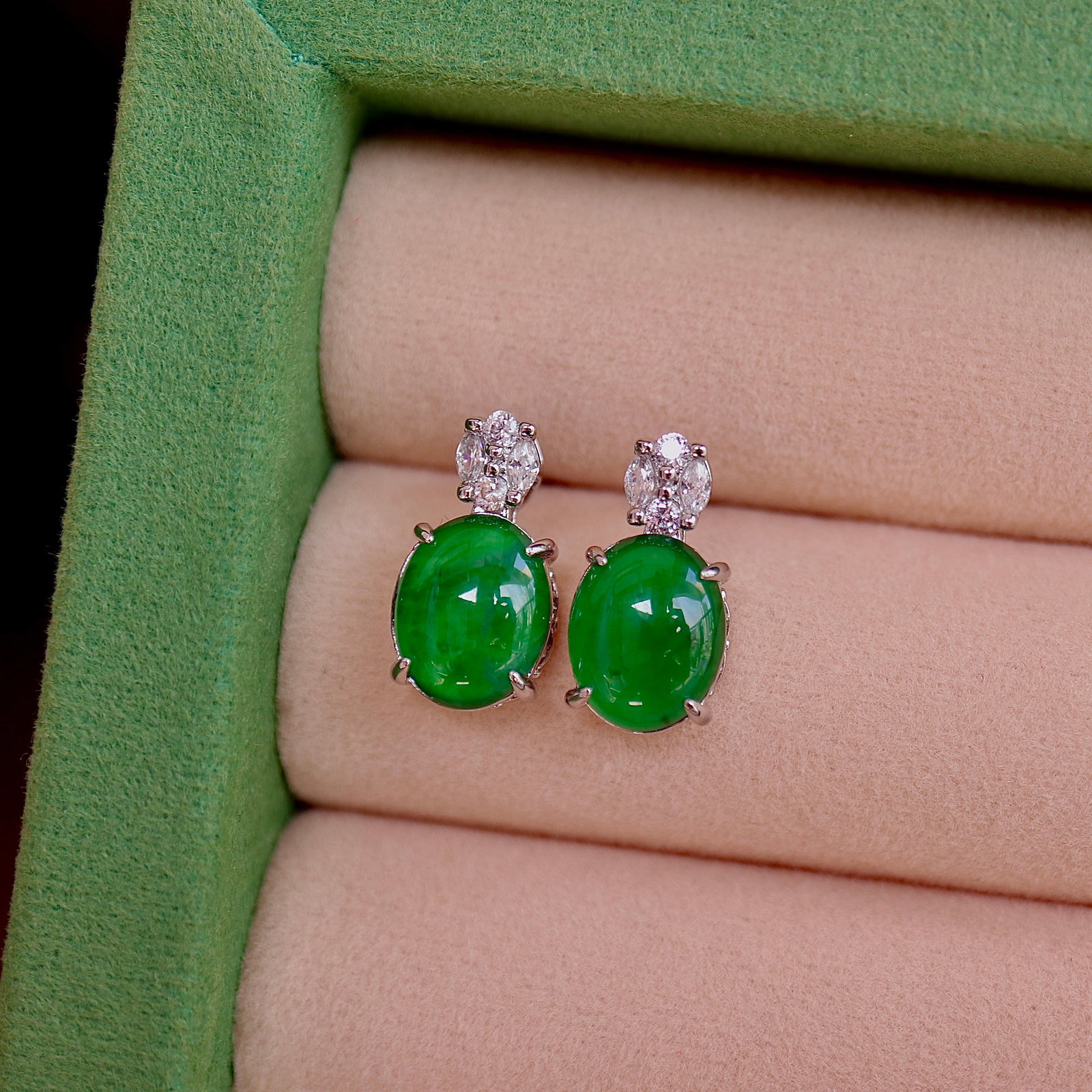 Natural Jade Earrings - 6