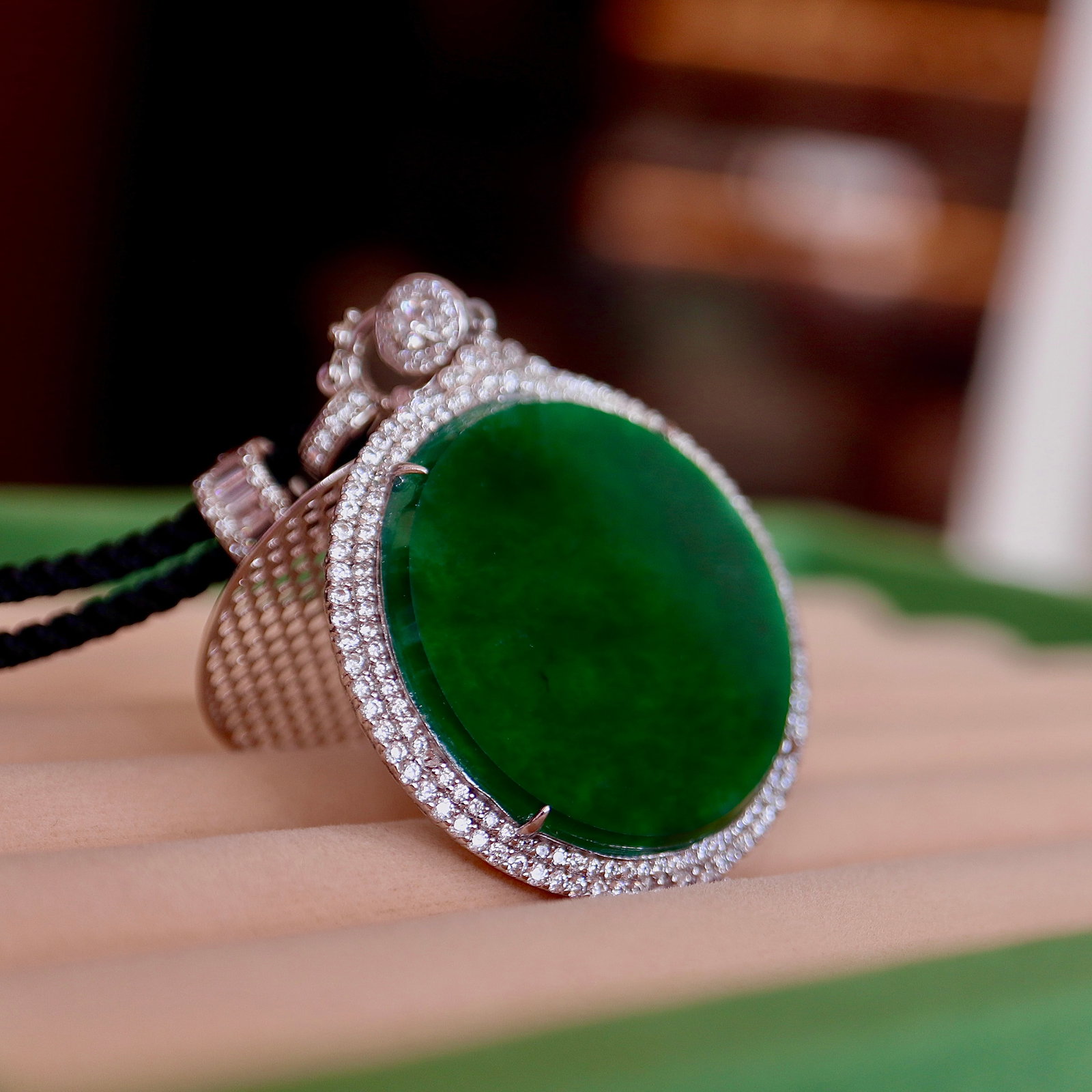 Sterling silver jade pendant - 2