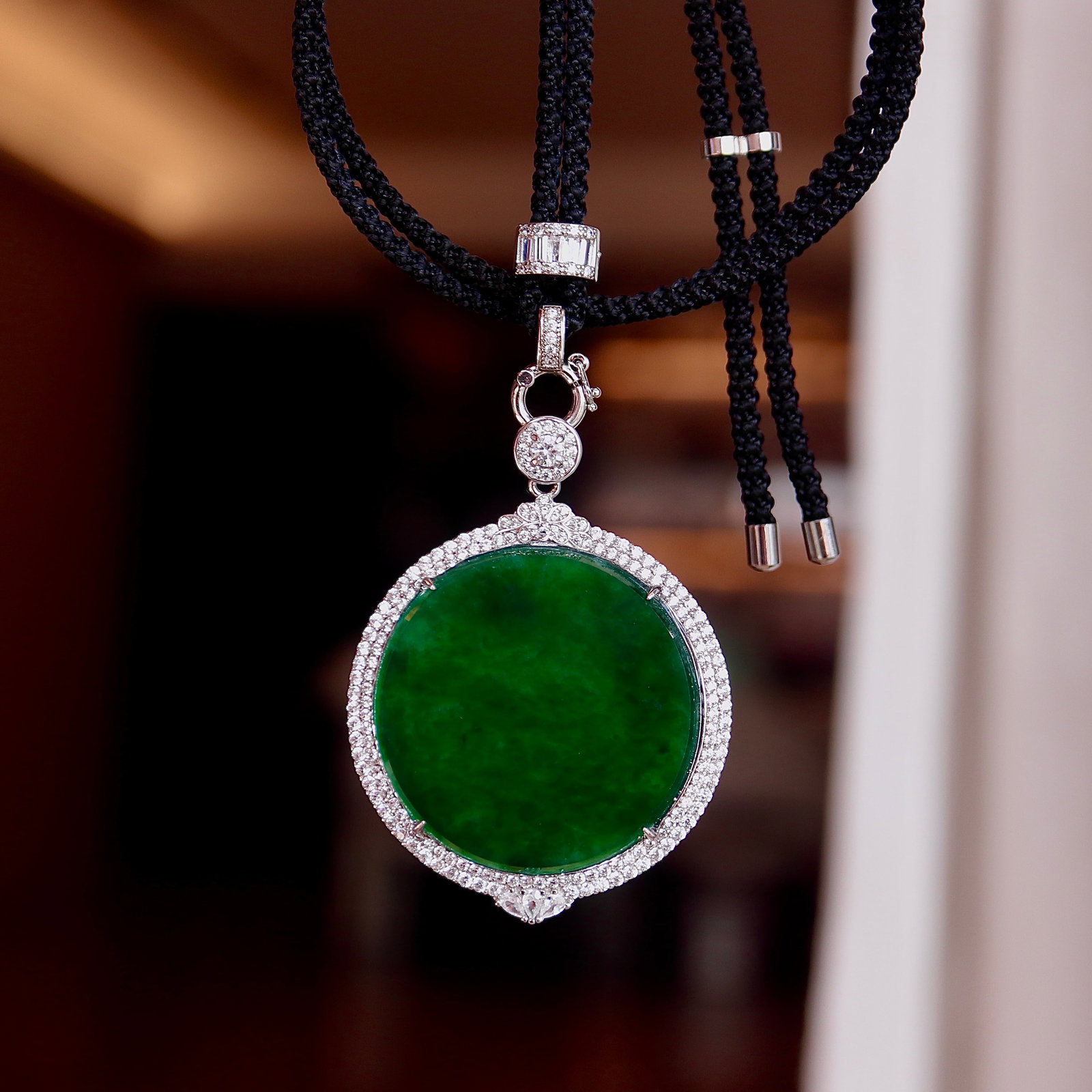 Sterling silver jade pendant - 3