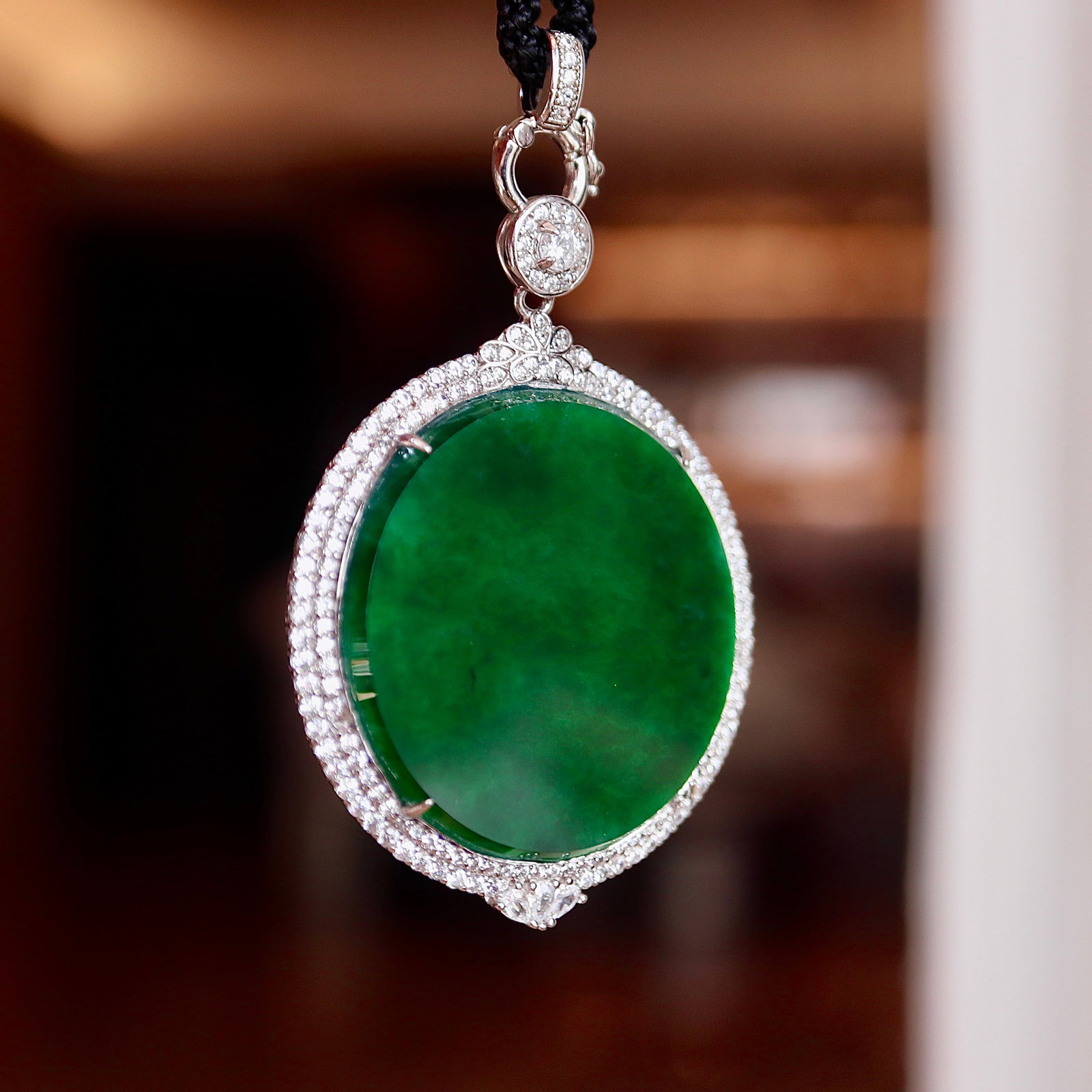 Sterling silver jade pendant - 5