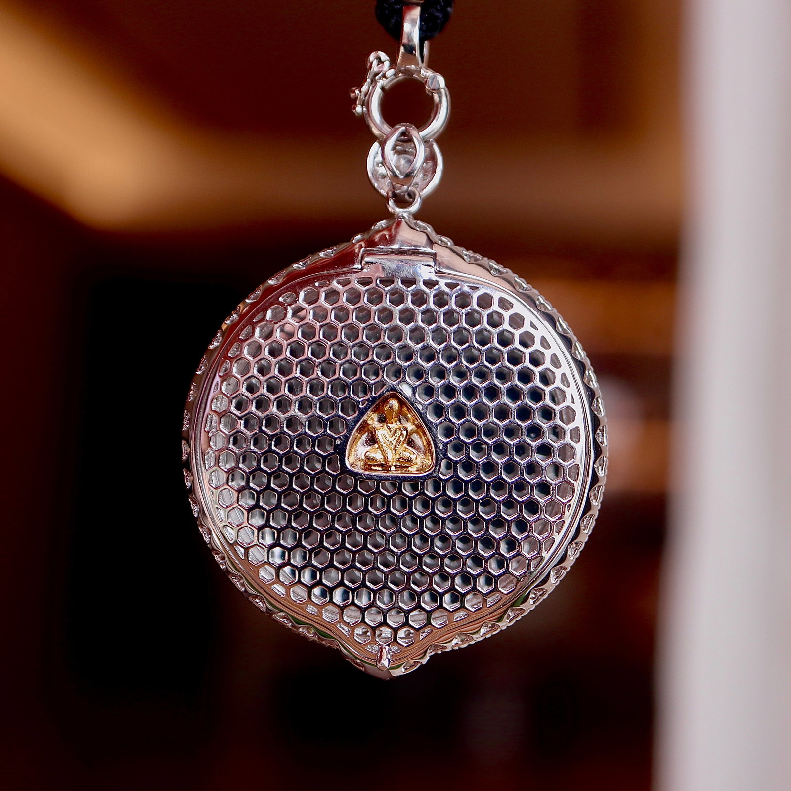 Sterling silver jade pendant - 8