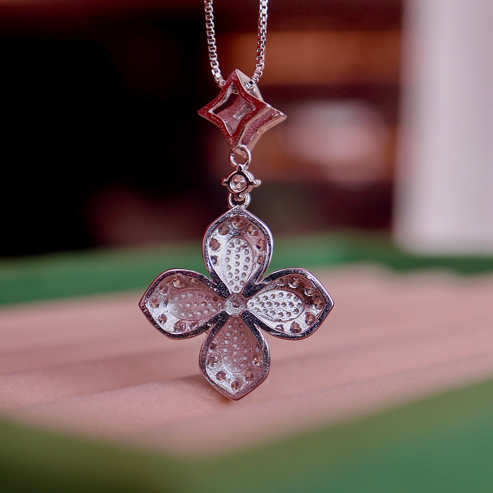 Jade Four-Leaf Clover Pendant - 3