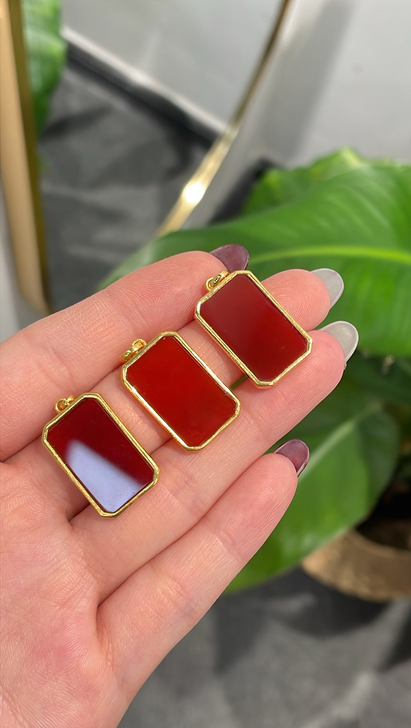 18K Gold Agate Pendant - 3