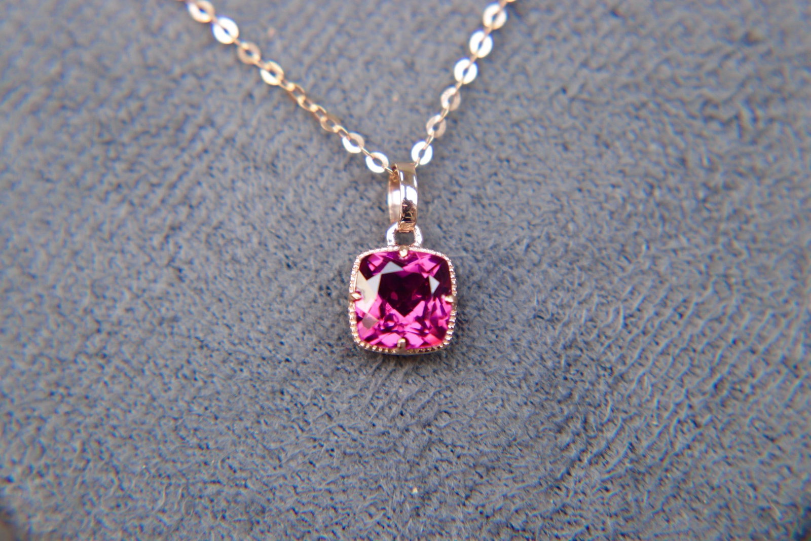 18K Gold Garnet Pendant - 11