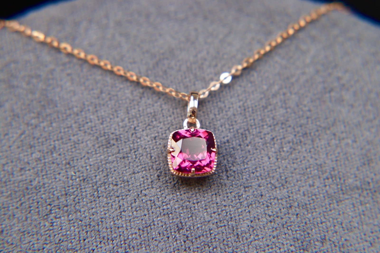 18K Gold Garnet Pendant - 2