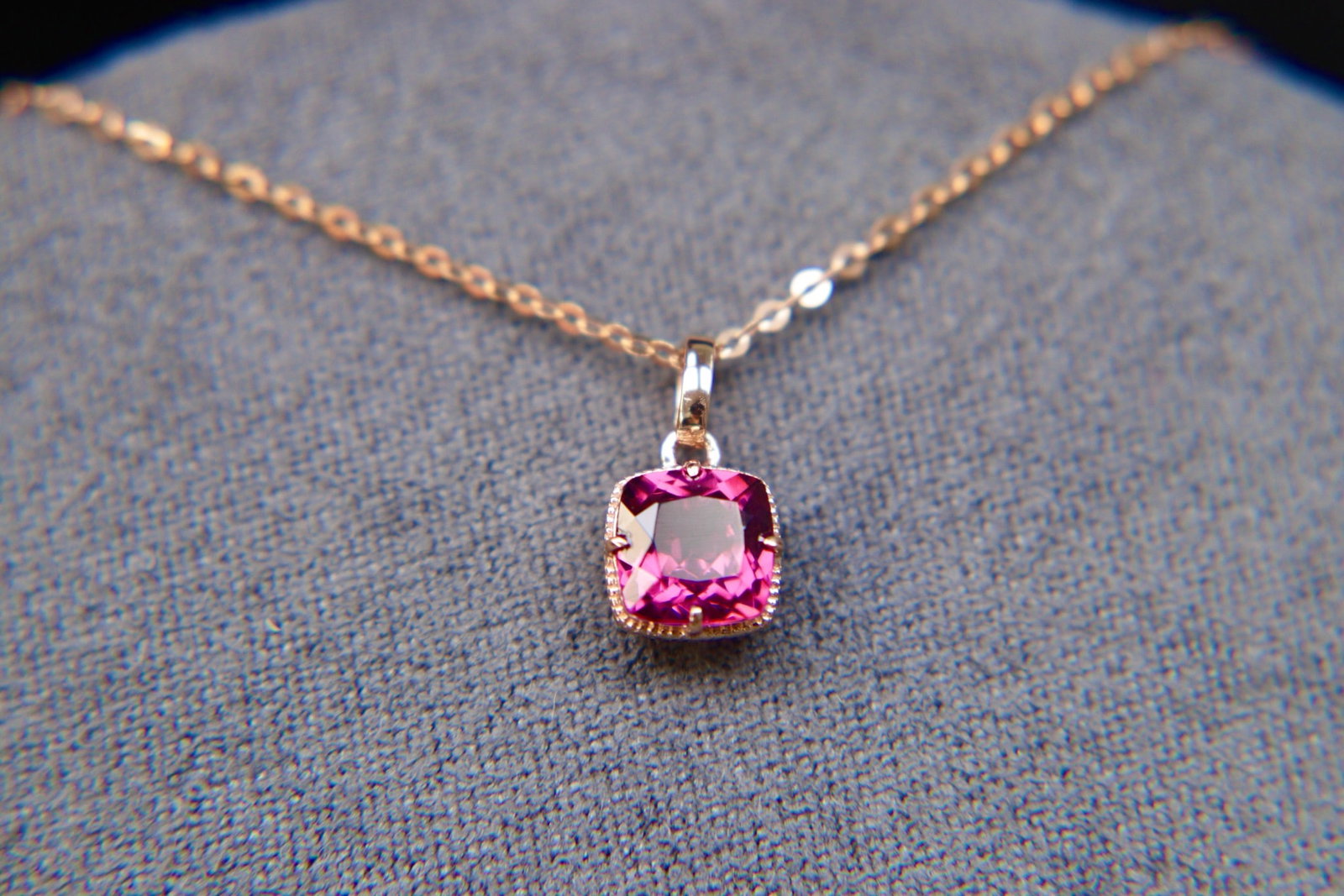 18K Gold Garnet Pendant - 3