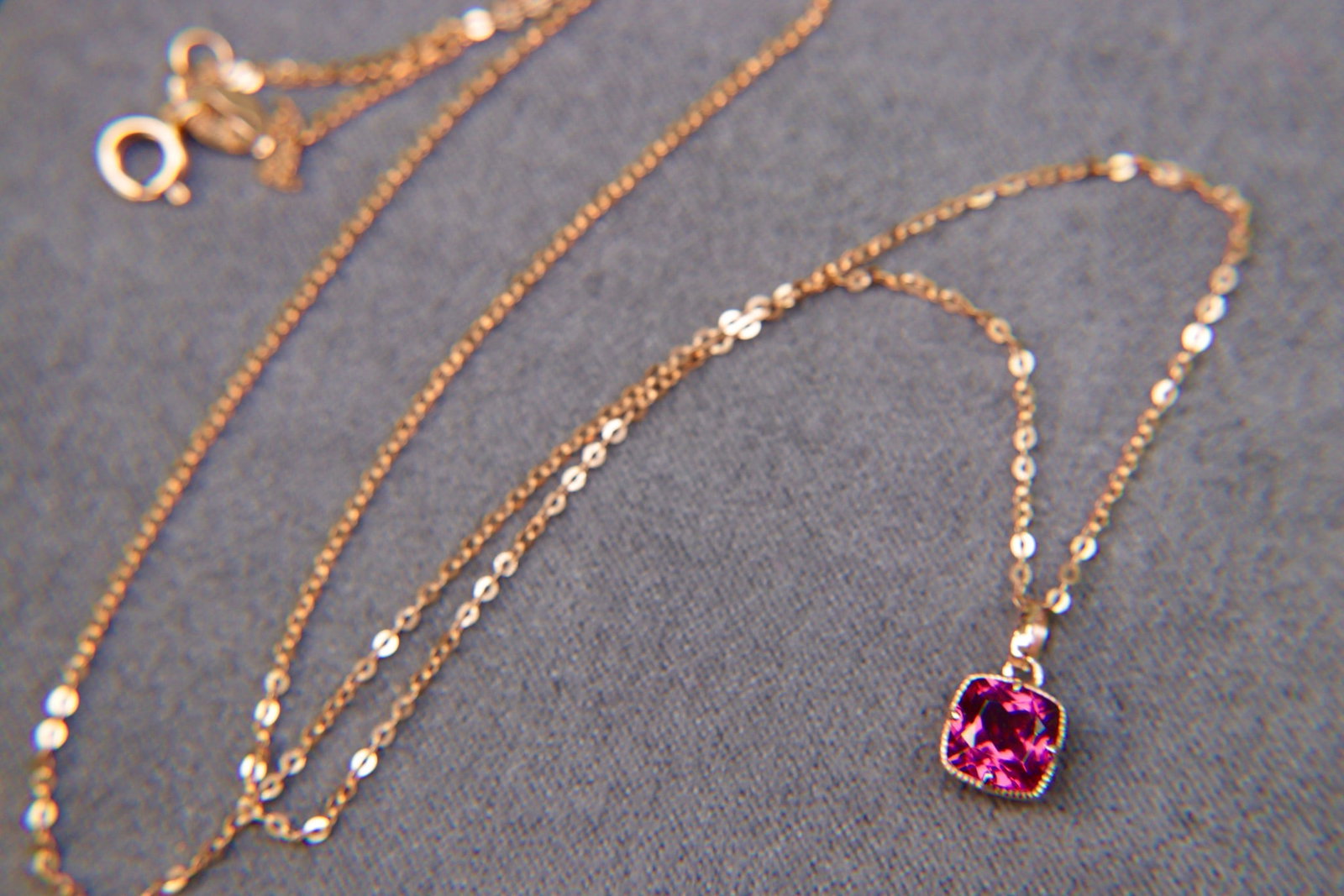 18K Gold Garnet Pendant - 4