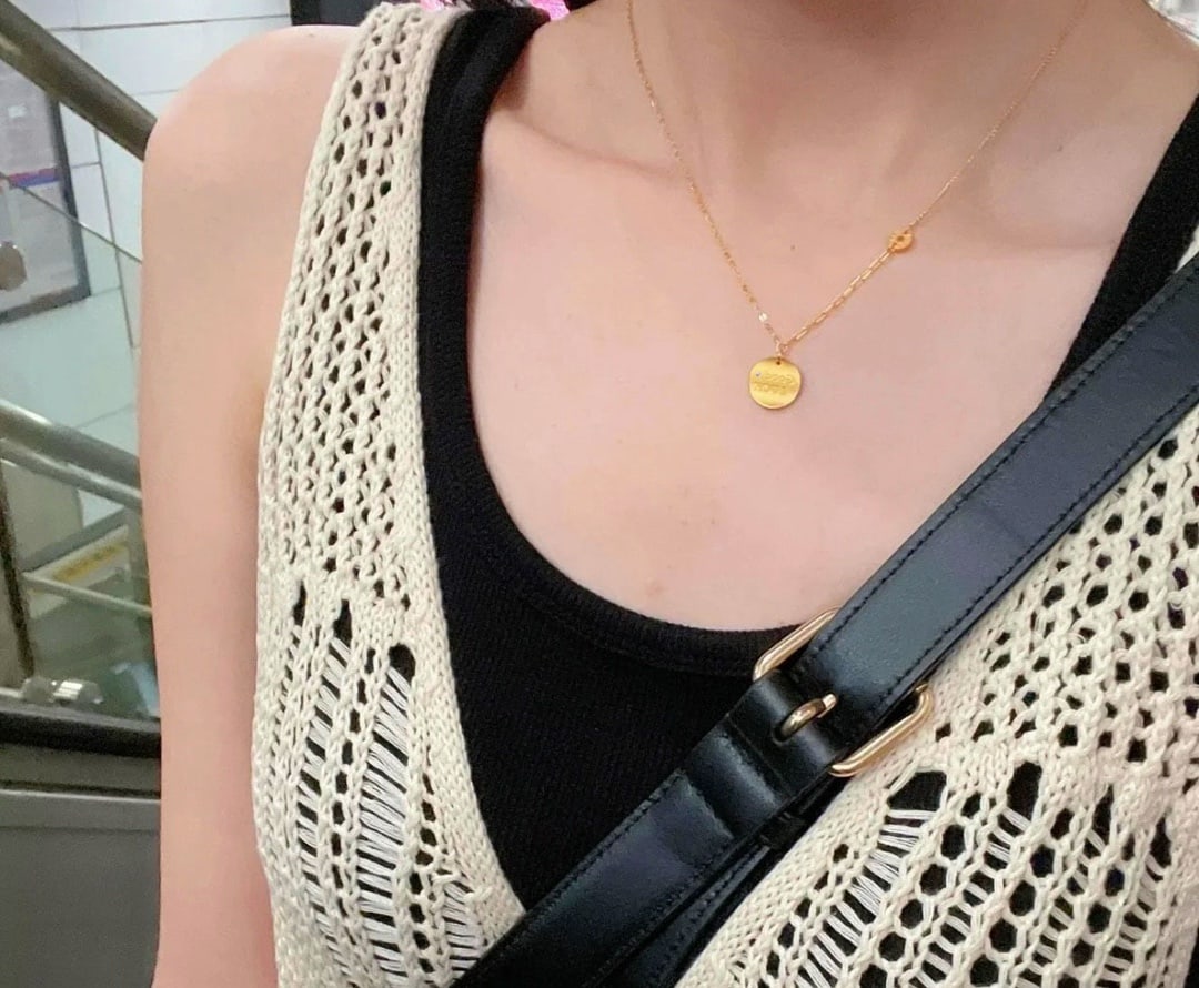 18K gold diamond necklace - 3