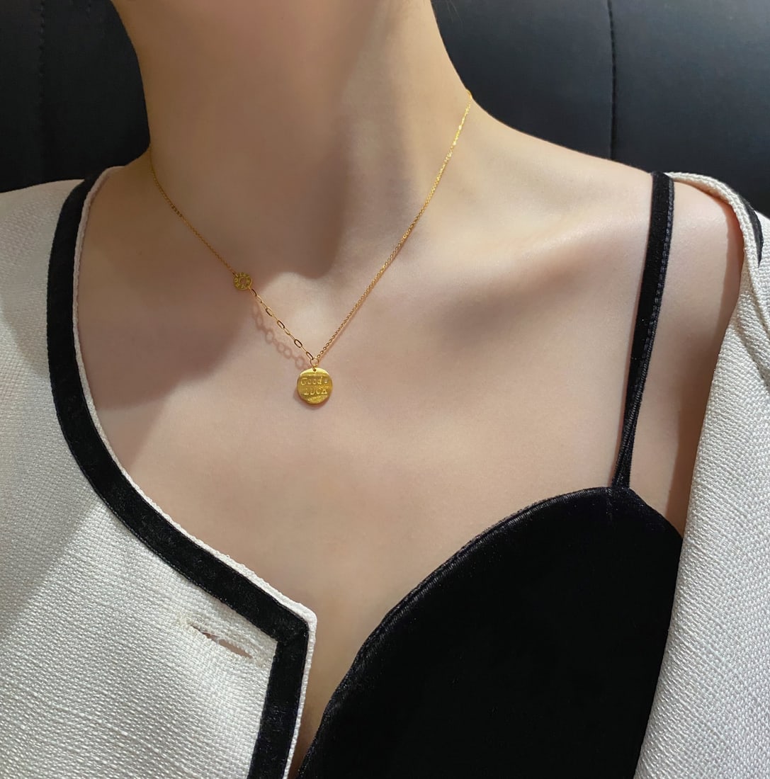 18K gold diamond necklace - 5