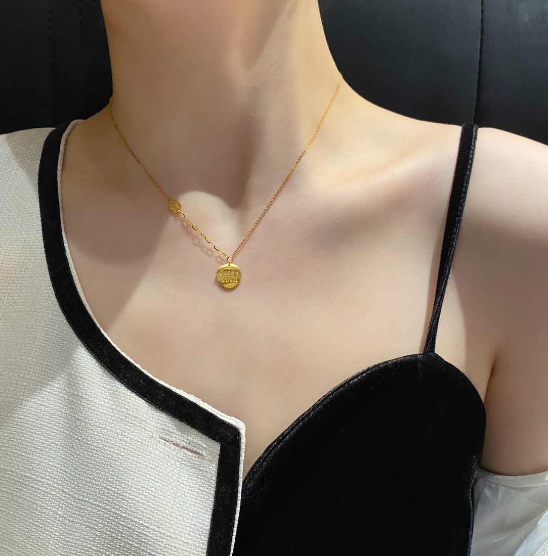 18K gold diamond necklace - 7