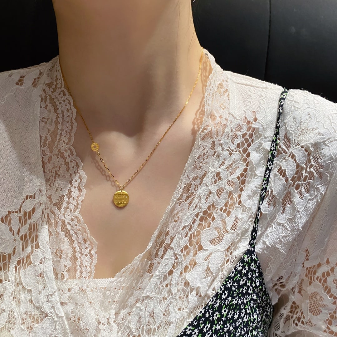 18K gold diamond necklace - 8