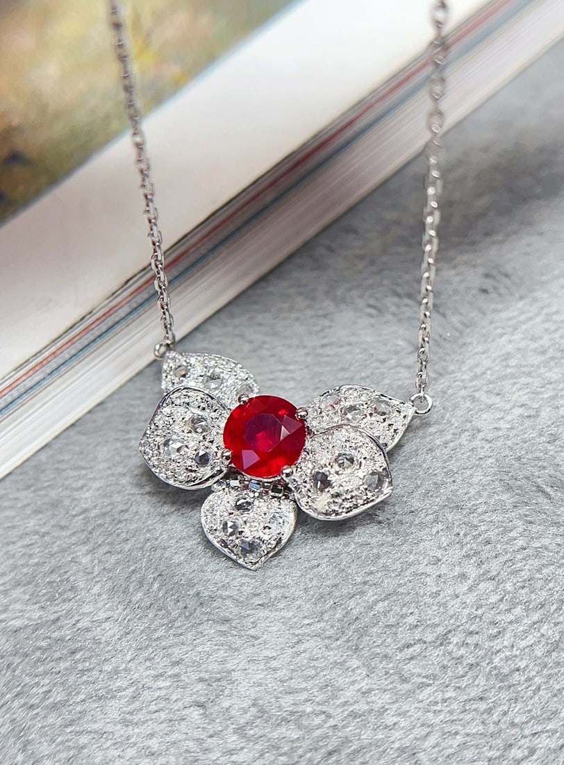 18K gold ruby collarbone chain - 2