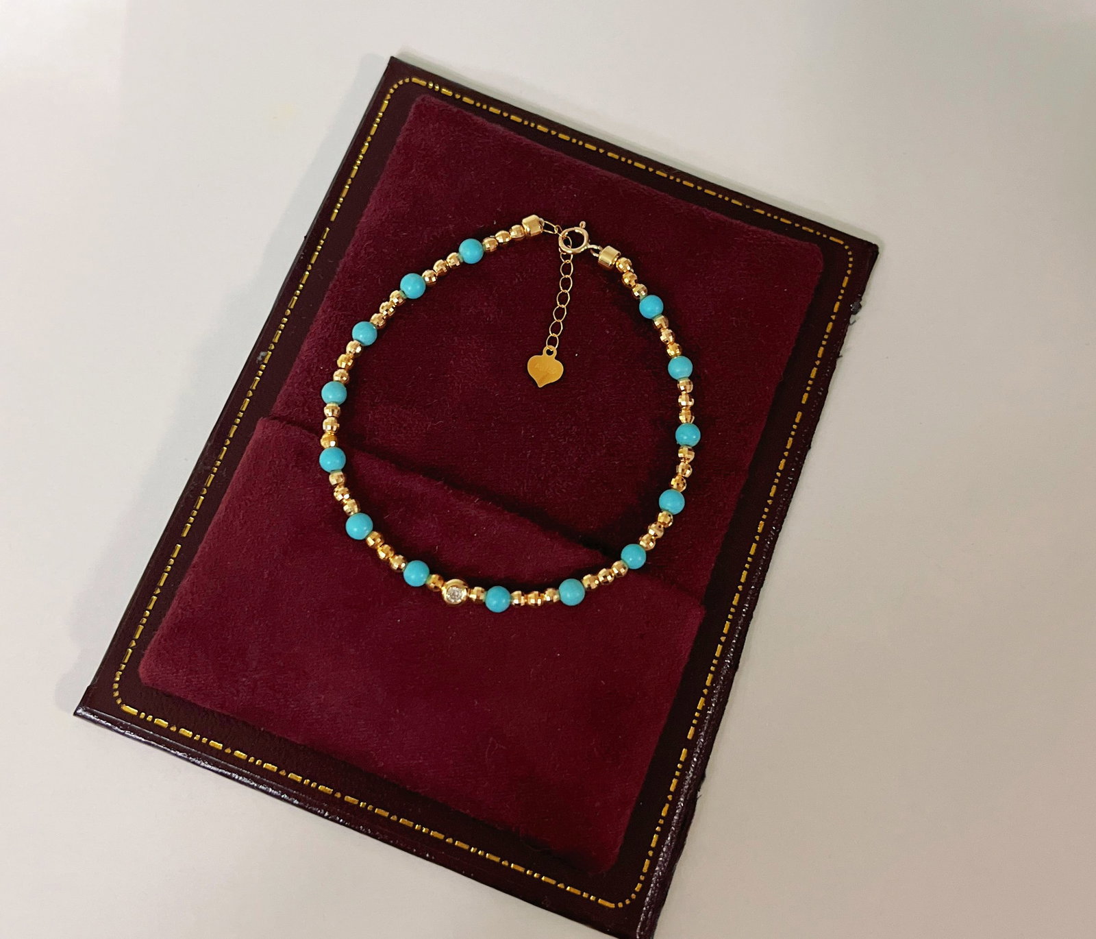 18K Gold Turquoise Bracelet - 2