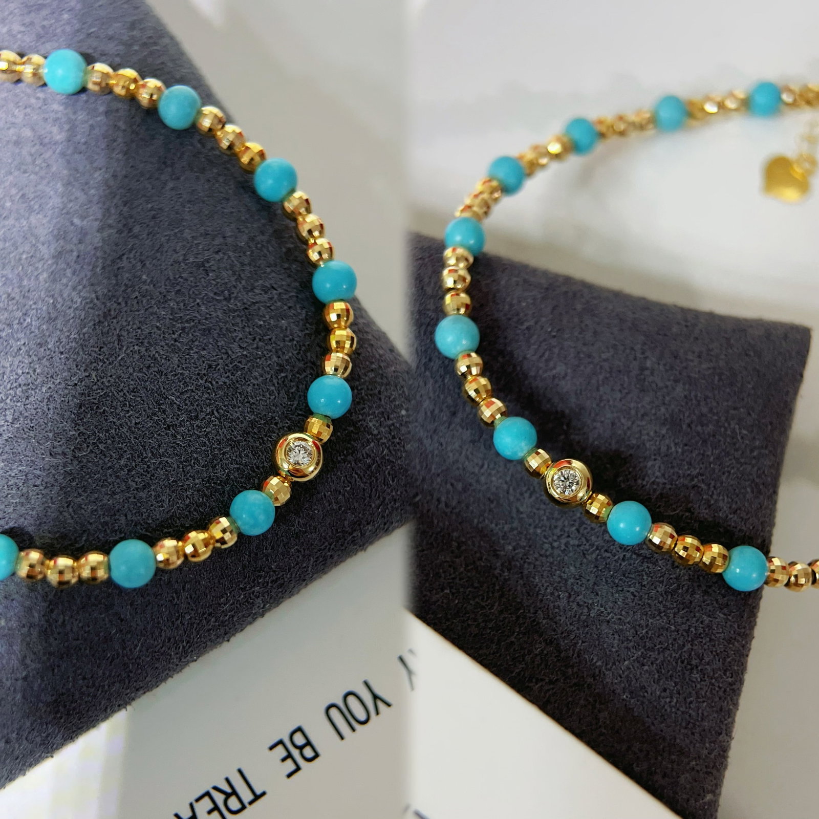 18K Gold Turquoise Bracelet - 4