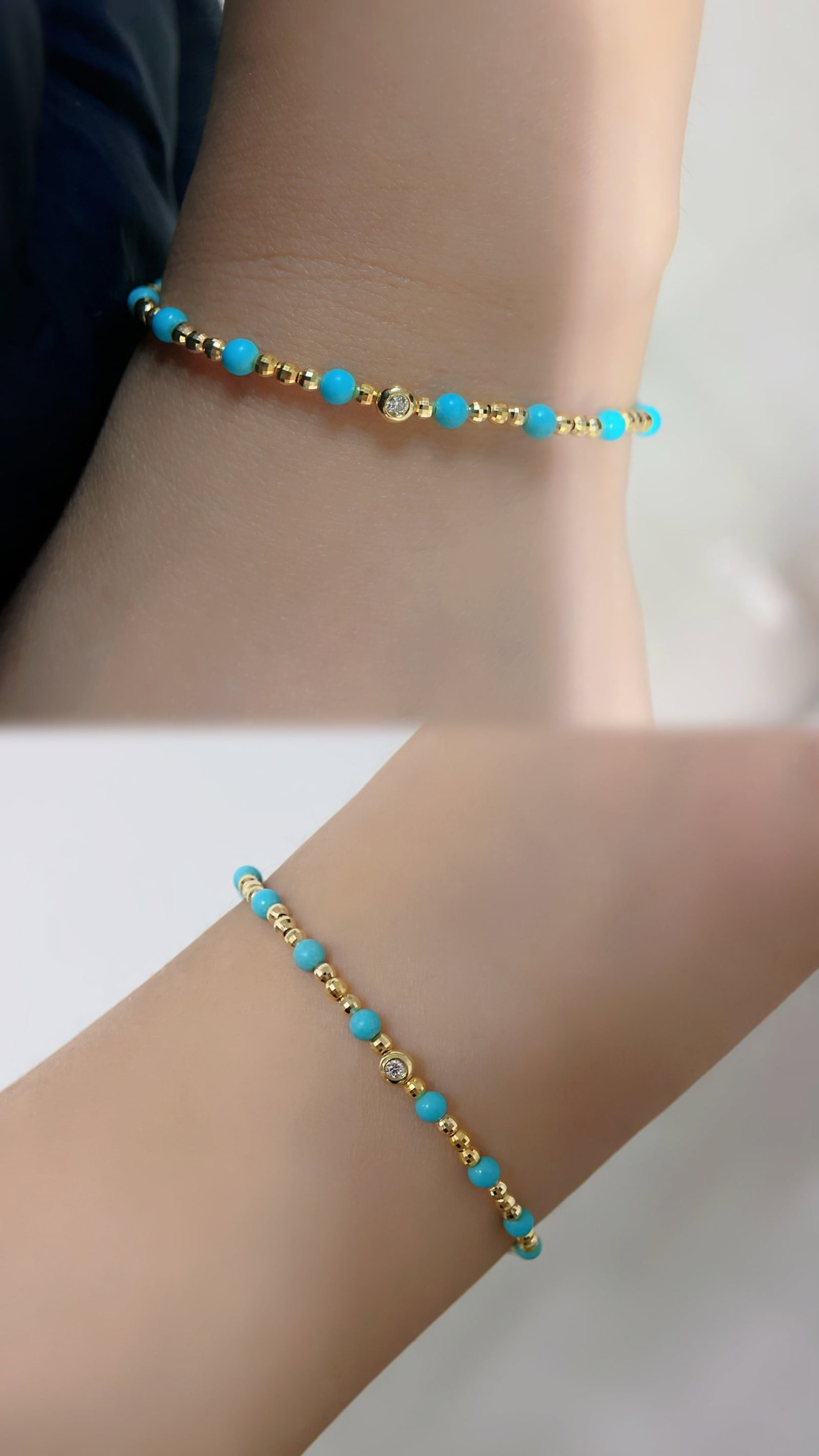 18K Gold Turquoise Bracelet - 5